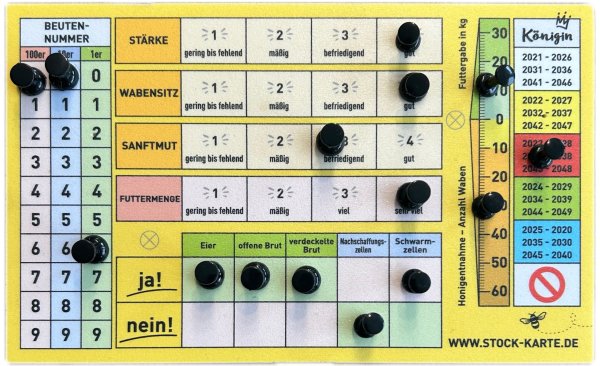 Pin-Stock-Karte inkl. Pins und Schrauben