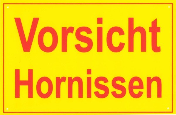 Schild "Vorsicht Hornissen" 30 x 20 cm