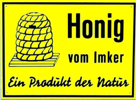 Außenwerbeschild "Honig vom Imker, Produkt der Natur" 66 x 50 cm